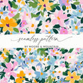 Impressionist Painted Spring Flowers Pattern Acrylic Floral JPEG - Moore and Mountain