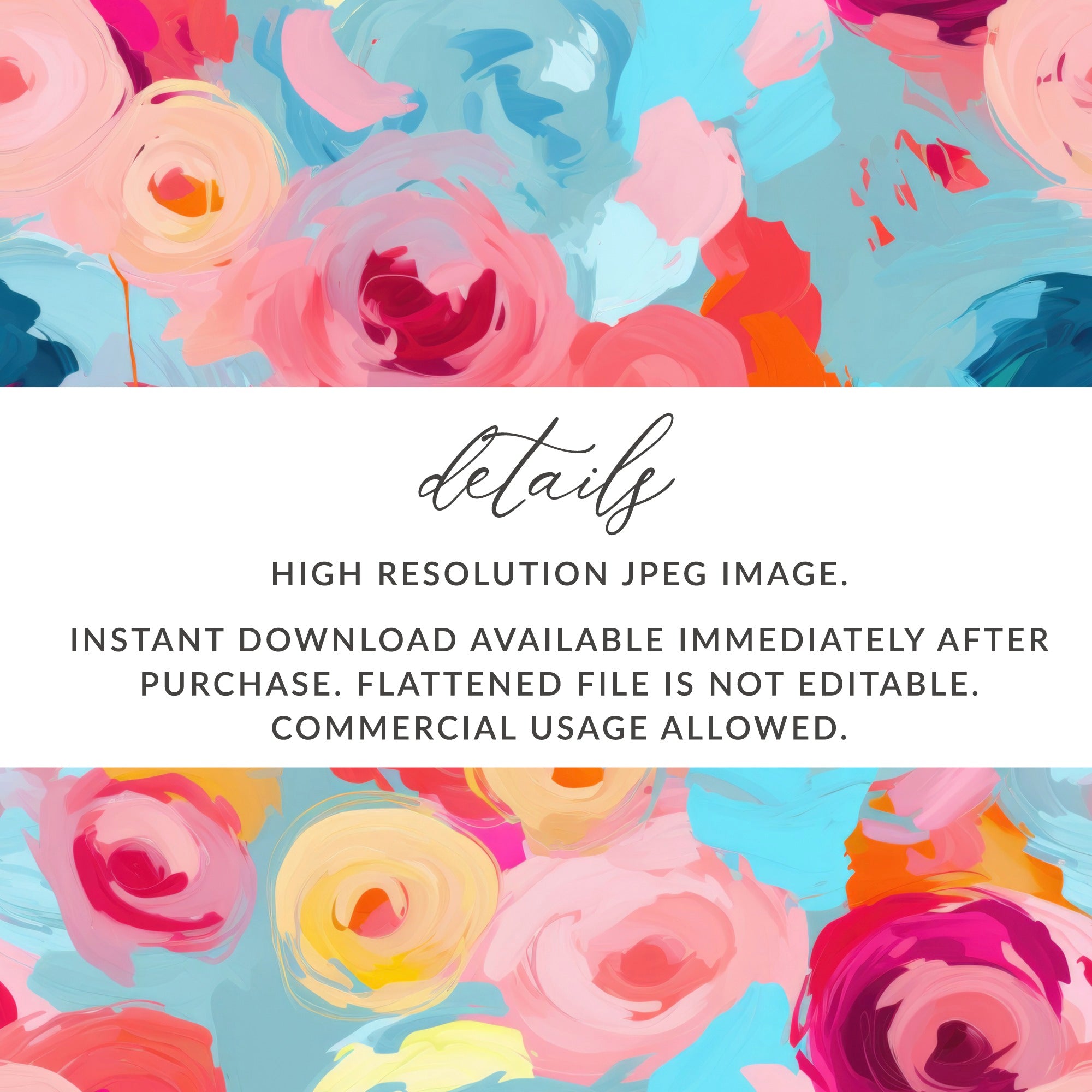 Colorful Floral Abstract Painting High Resolution JPEG Image