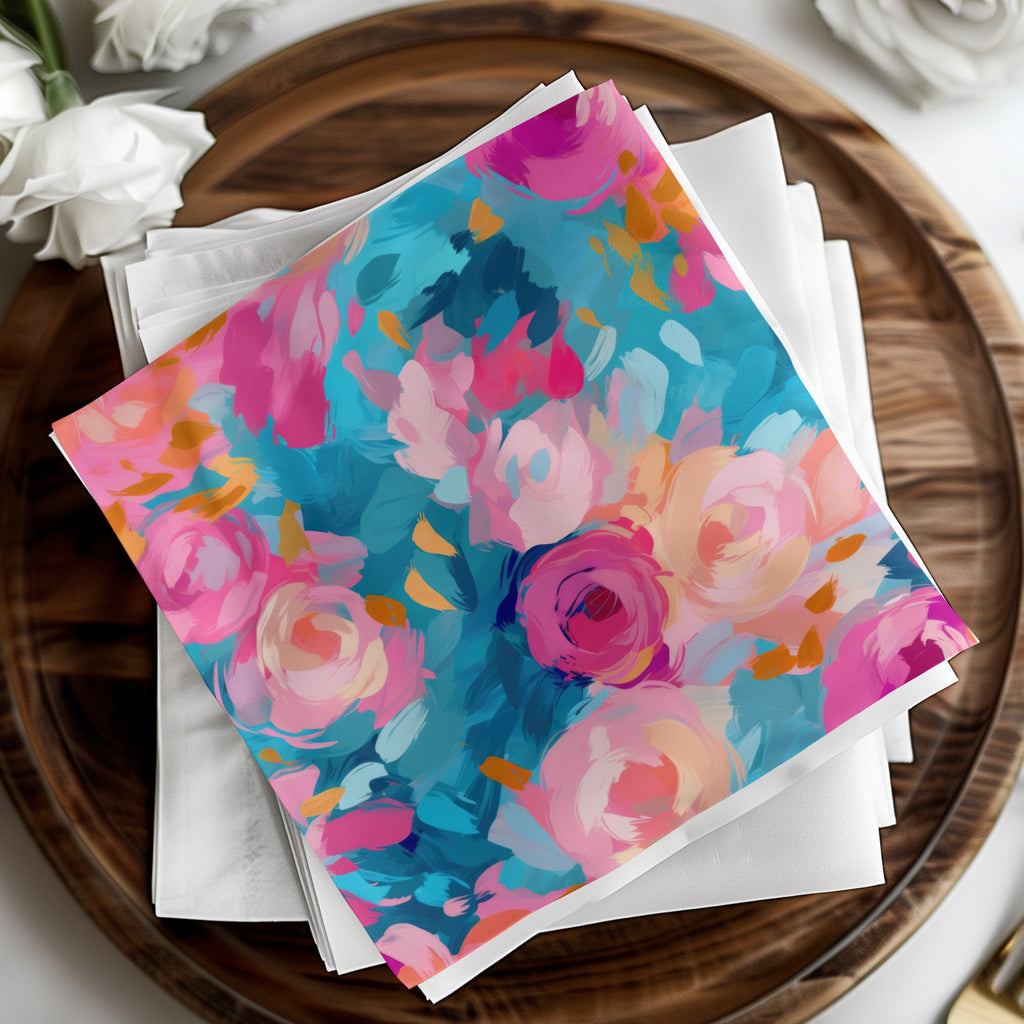 Colorful Floral Design Napkins for Elegant Table Setup
