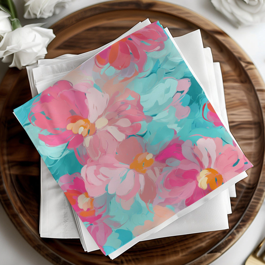 Vibrant Floral Abstract Design on Square Paper product