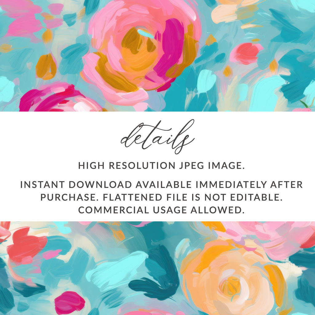 Colorful Abstract Floral Painting Digital Download