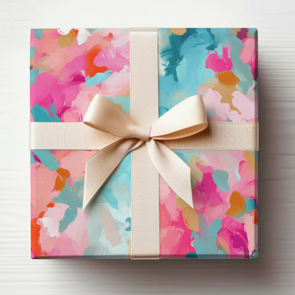 Colorful Abstract Gift Box with Ribbon Decoration