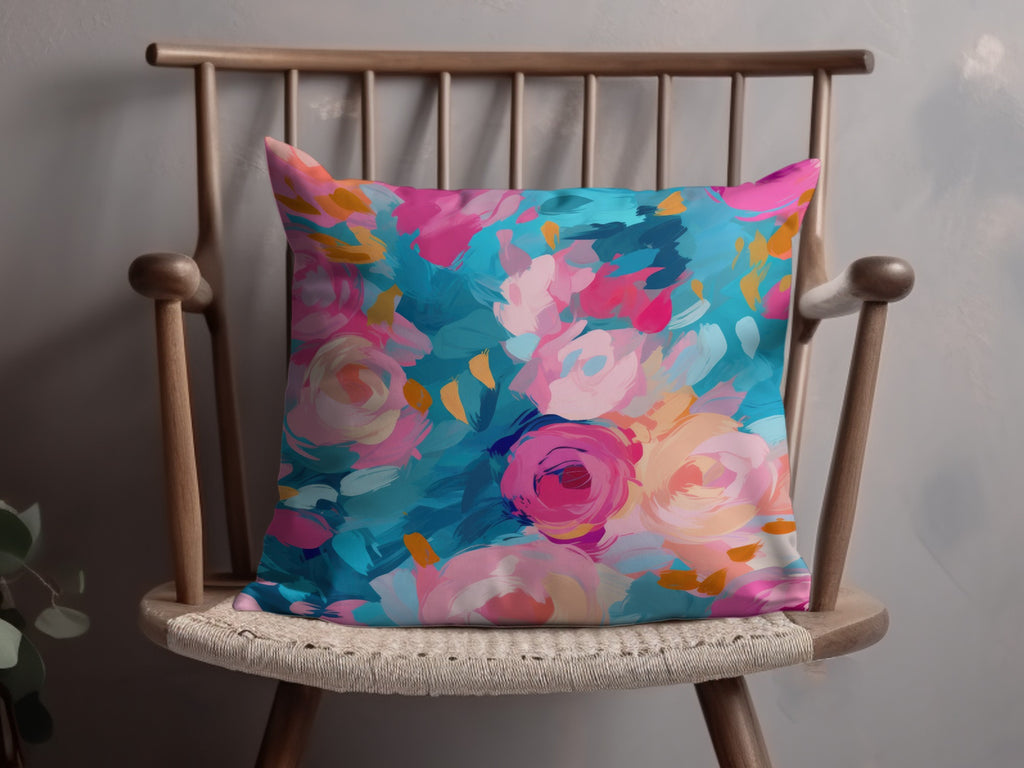 Colorful Floral Patterned Decorative Cushion Cover