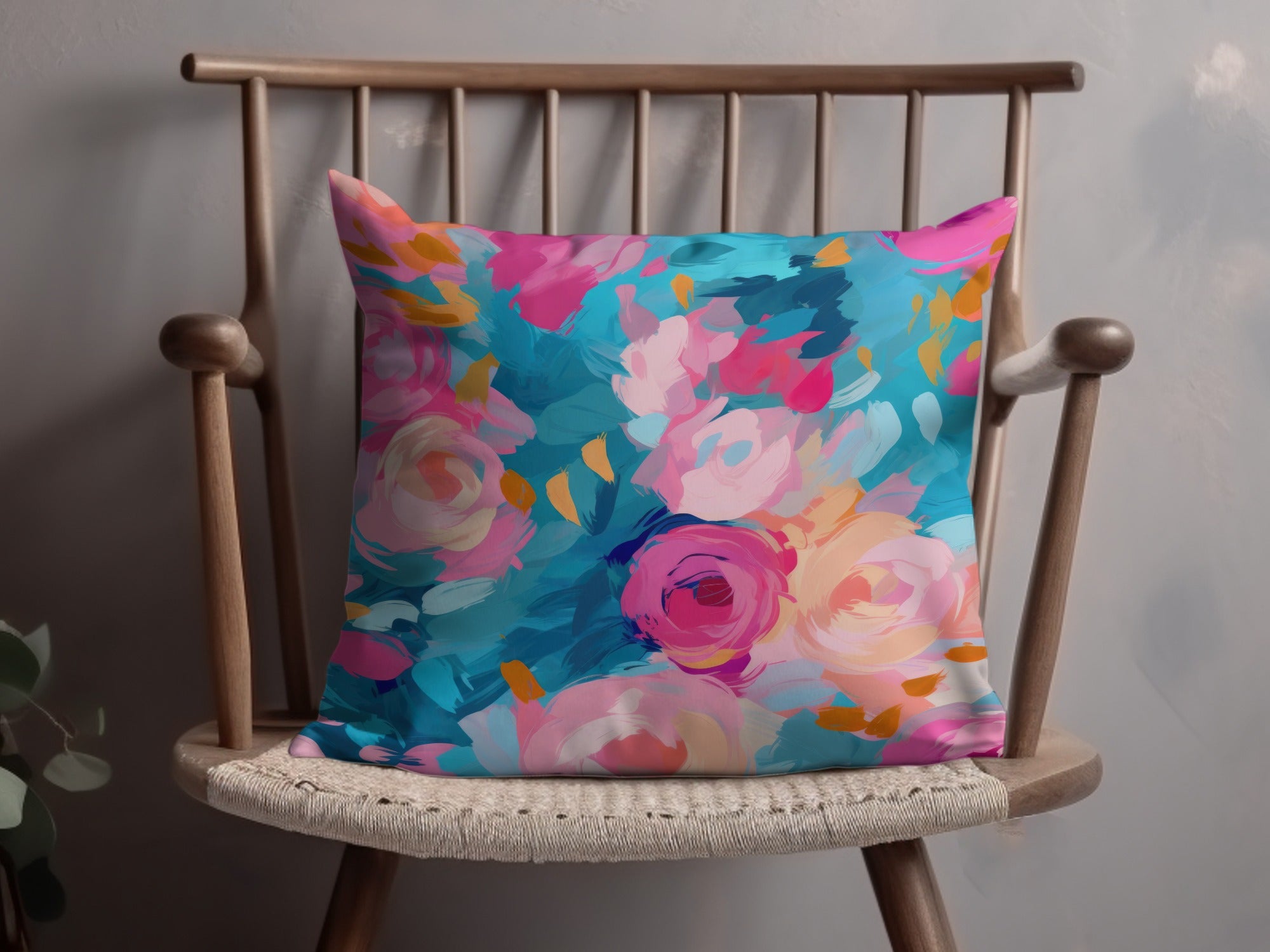 Colorful Floral Patterned Decorative Cushion Cover
