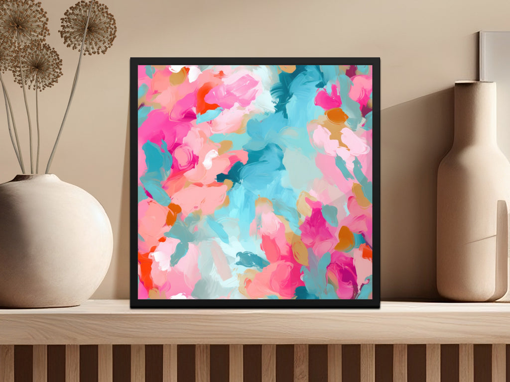 Colorful Abstract Floral Framed Wall Art product