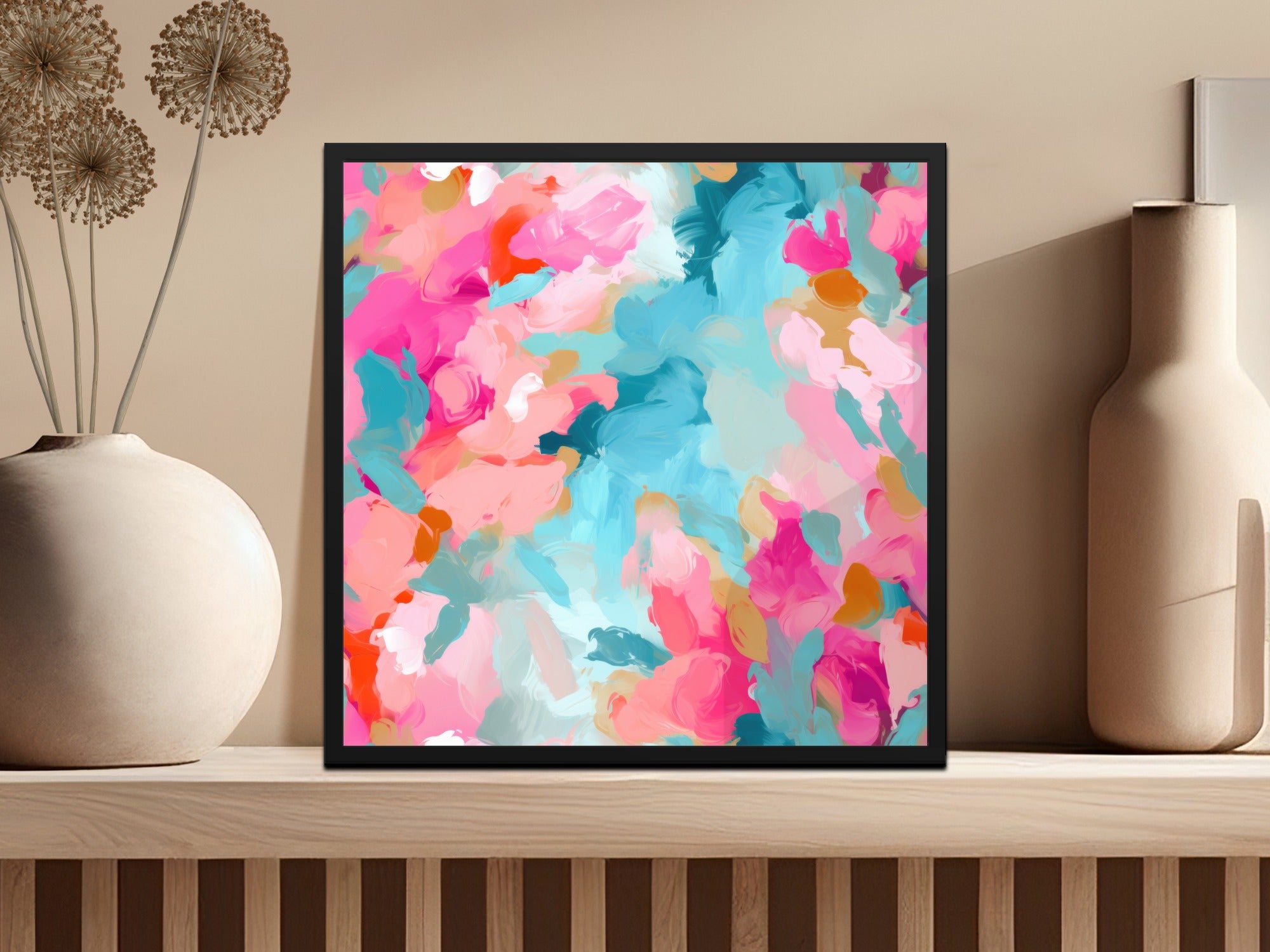 Colorful Abstract Floral Framed Wall Art product