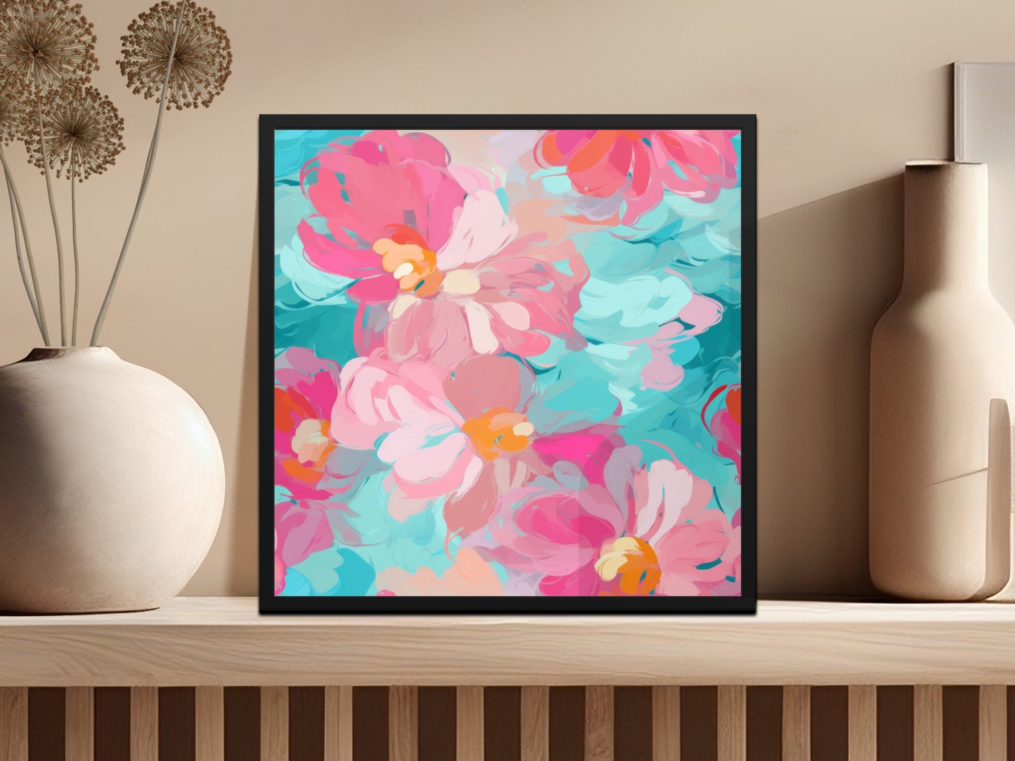 Vibrant Floral Abstract Art Decor for Modern Living Spaces