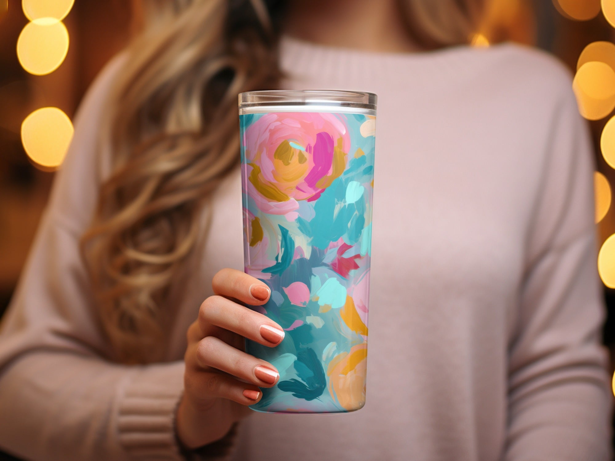 Colorful Floral Pattern Insulated Tumbler for Your Drinks