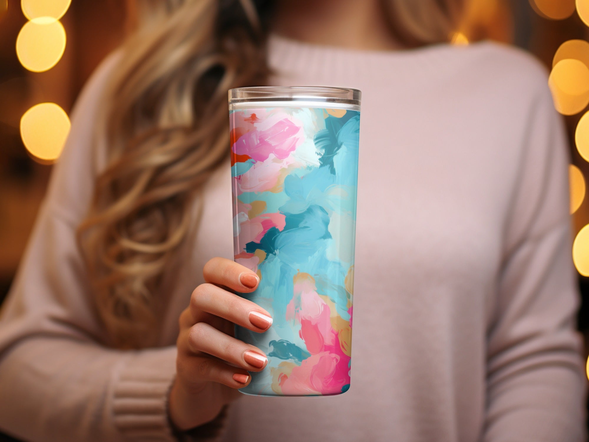 Colorful Abstract Art Insulated Tumbler Travel Mug