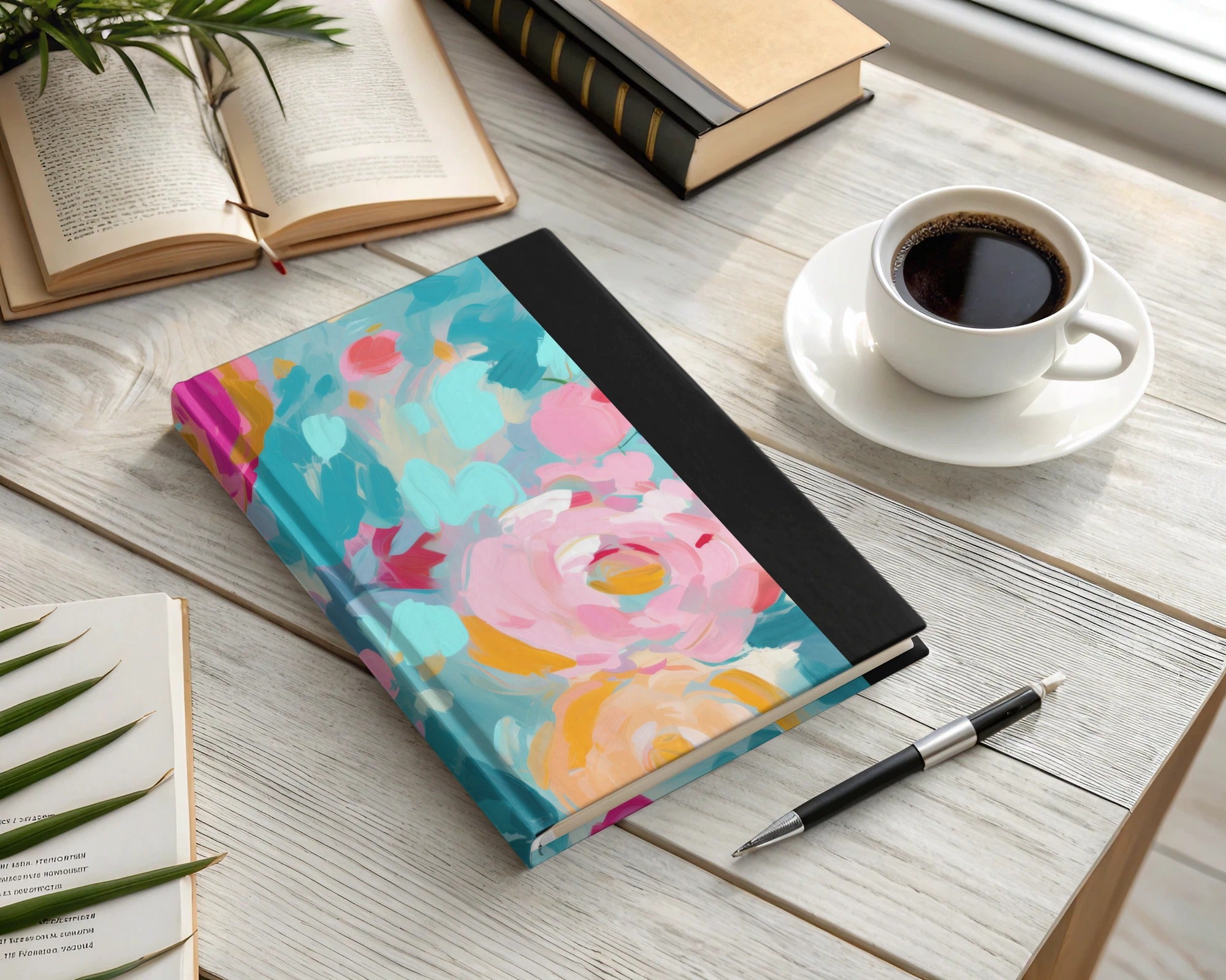 Colorful Floral Design Hardcover Notebook for Daily Use