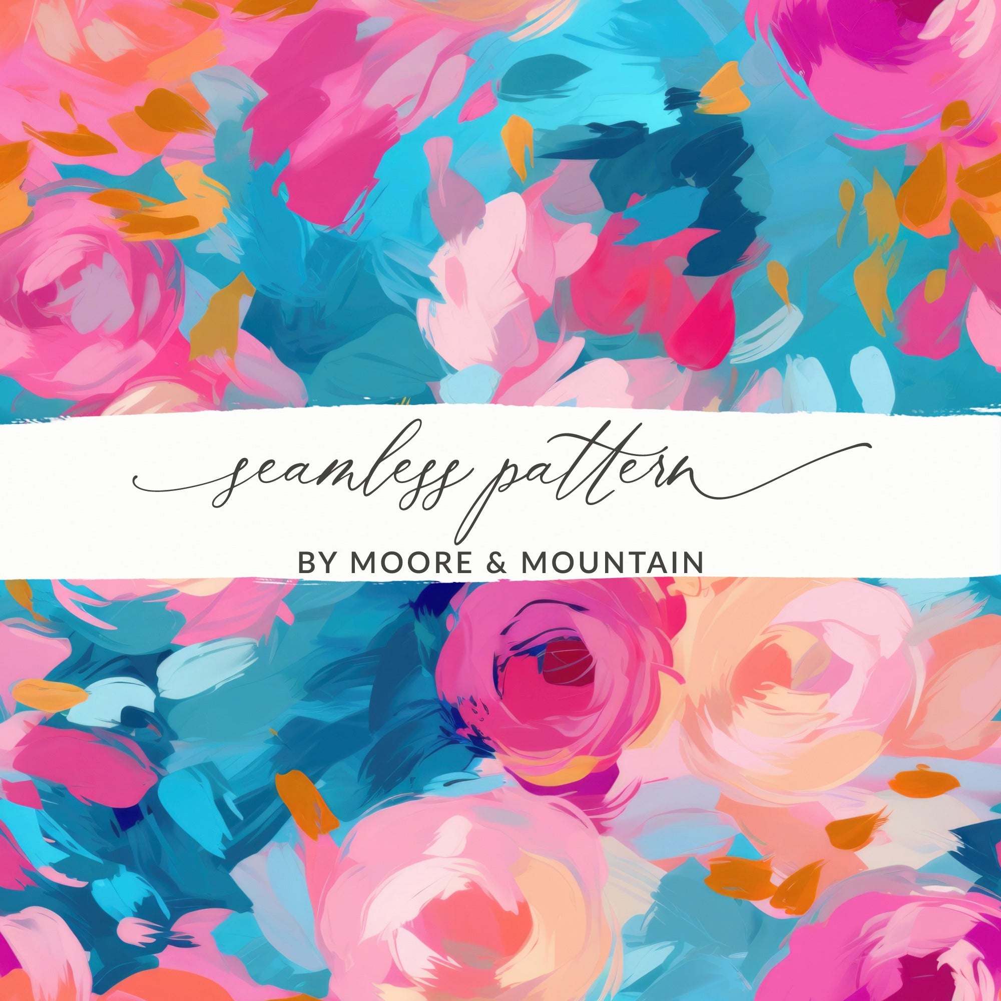 Vibrantly Colorful Seamless Pattern by Moore & Mountain