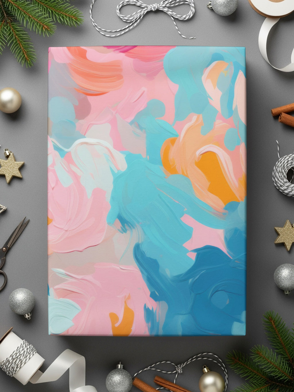Abstract Colorful Brushstroke Canvas Wall Art Print