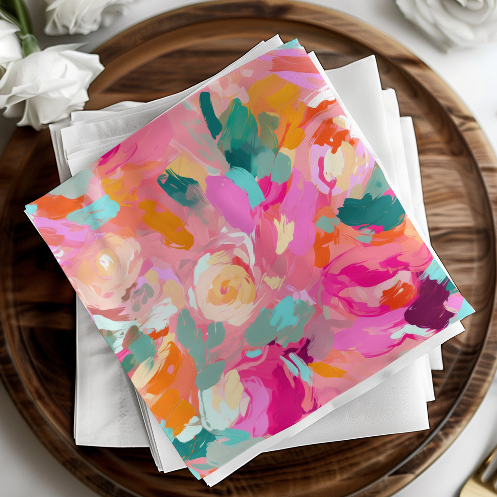 Vibrant Floral Napkins Perfect for Parties and Events