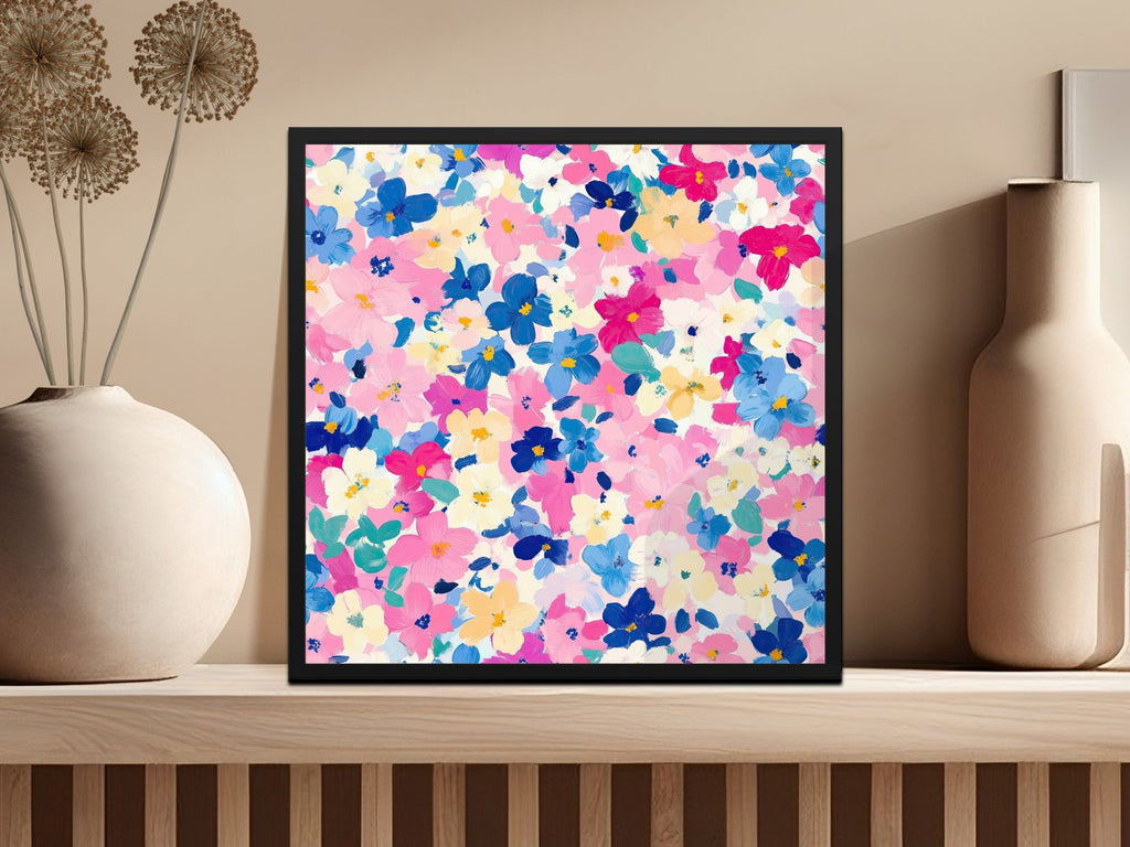 Impressionistic Floral Dream Digital Art | Colorful Pattern Print | Pink Ditsy Floral Seamless Pattern - Moore and Mountain