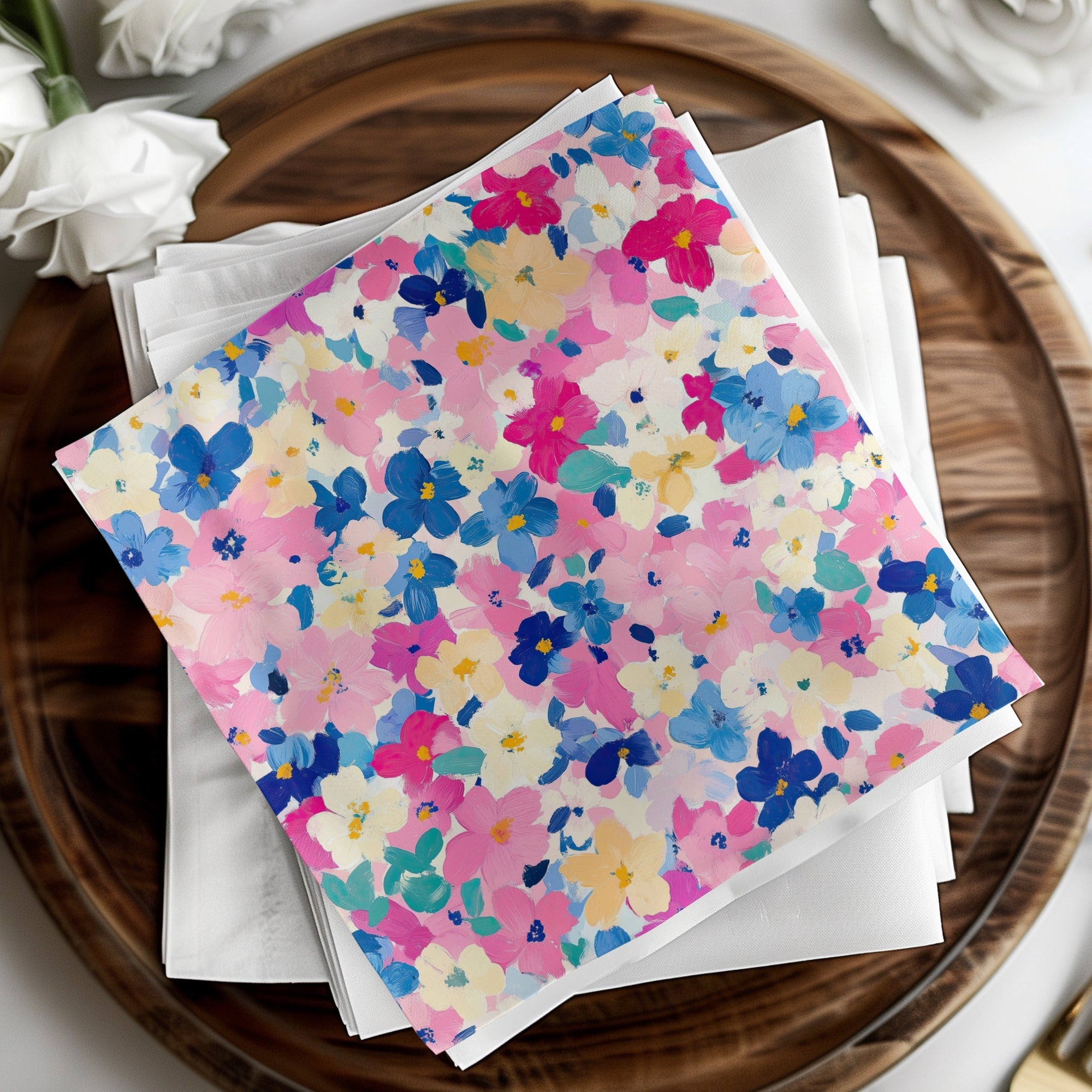 Impressionistic Floral Dream Digital Art | Colorful Pattern Print | Pink Ditsy Floral Seamless Pattern - Moore and Mountain