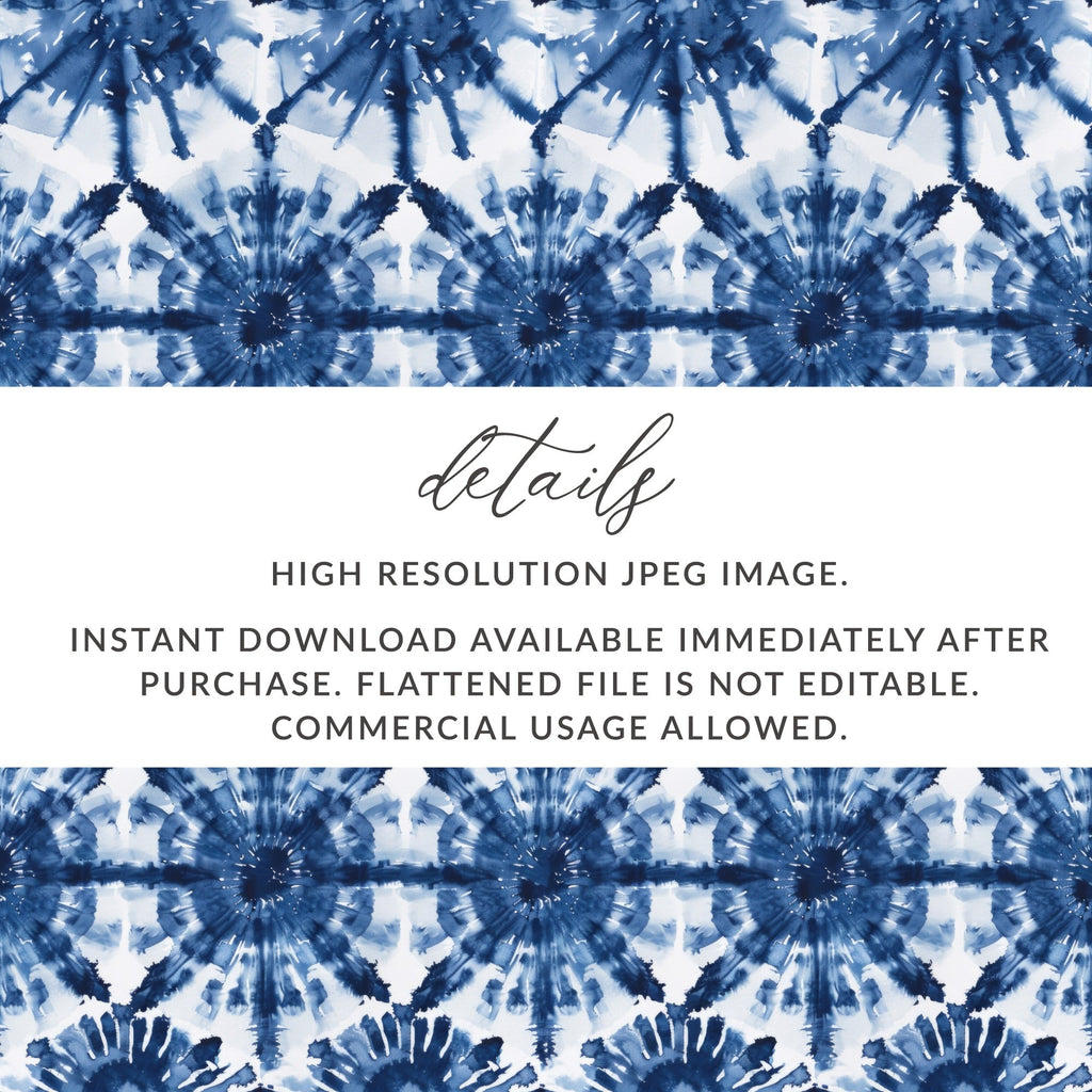 Indigo Tie Dye Digital Paper, Seamless Pattern File, Indigo Shibori Design, Indigo Background, 12x12 JPEG File, Scrapbook Paper - Moore and Mountain