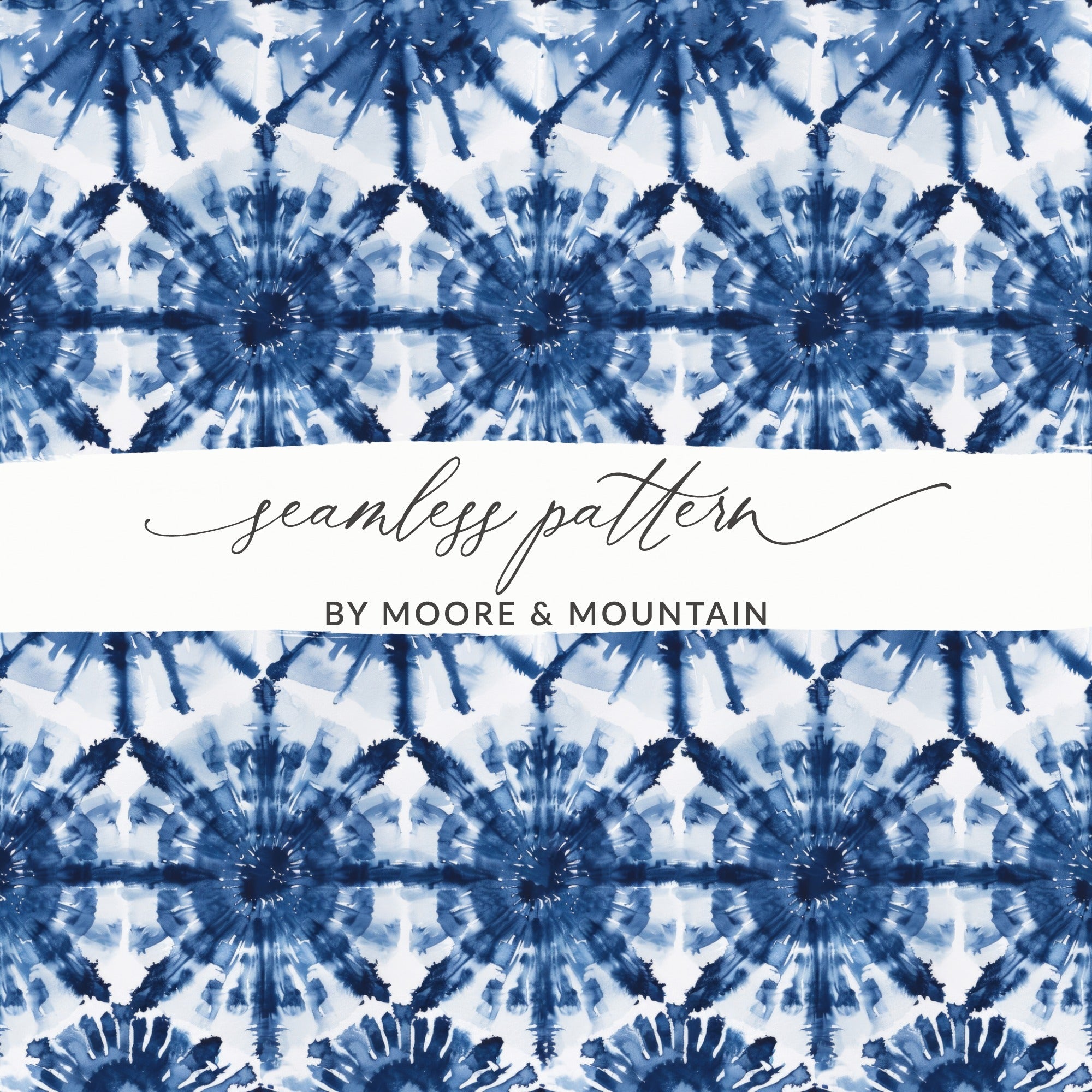 Indigo Tie Dye Digital Paper, Seamless Pattern File, Indigo Shibori Design, Indigo Background, 12x12 JPEG File, Scrapbook Paper - Moore and Mountain