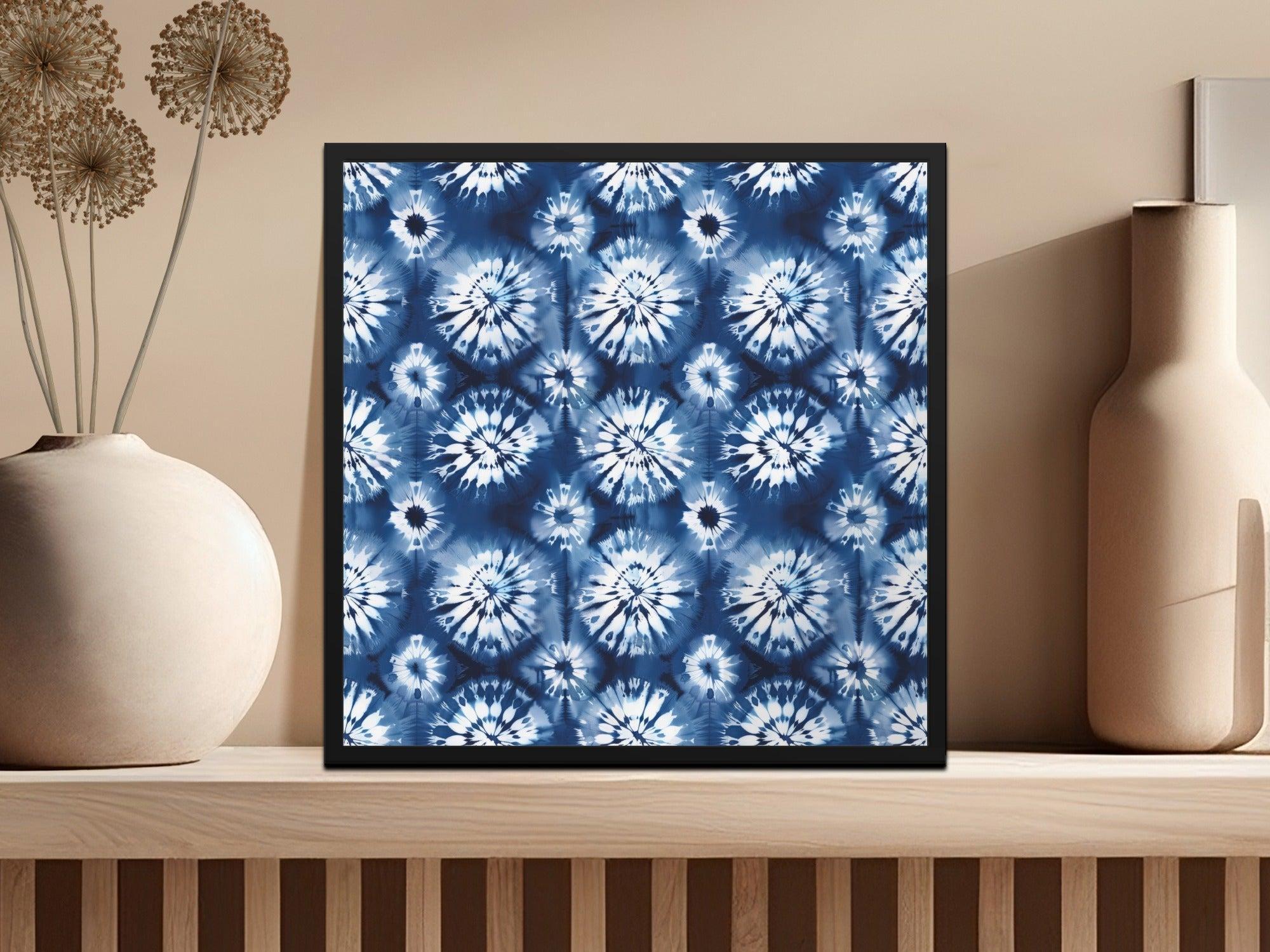 Indigo Tie Dye Digital Paper, Seamless Pattern, Floral, Shibori Texture, Fabric Background, Printable Design, Digital Files - Moore and Mountain