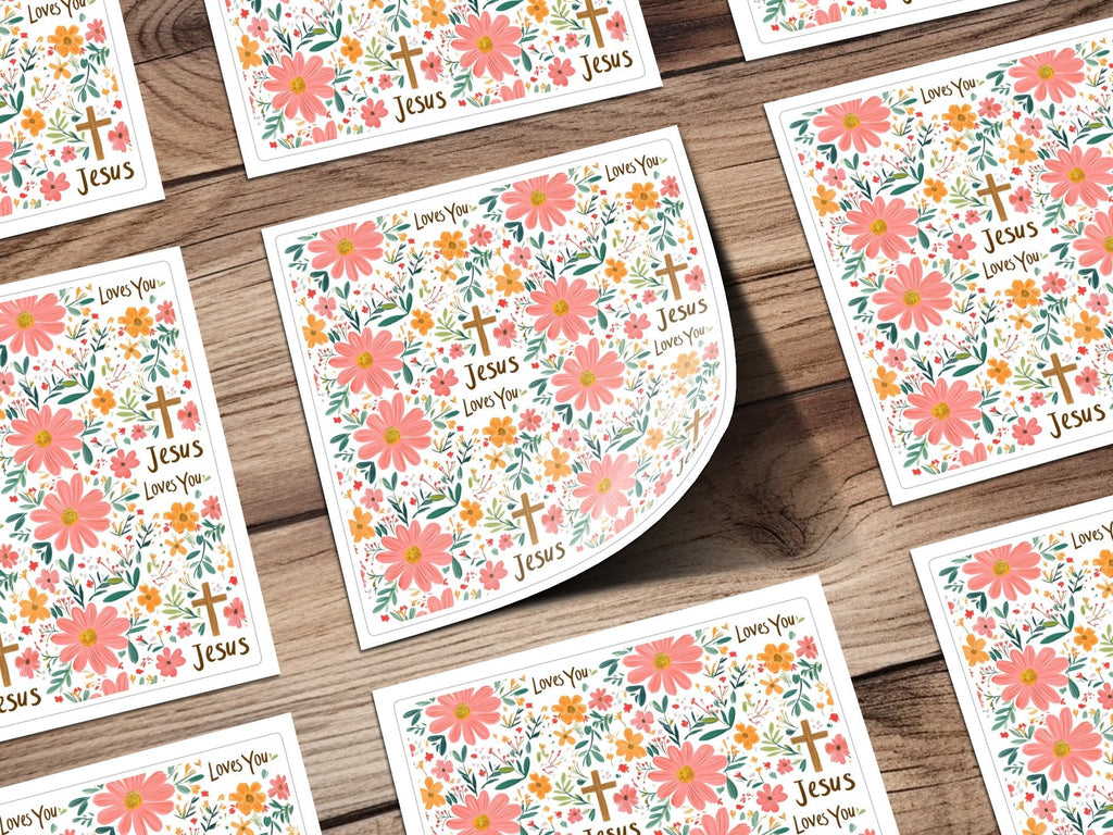 Jesus Loves You Floral Pattern Design Easter Gift Digital - Moore and Mountain