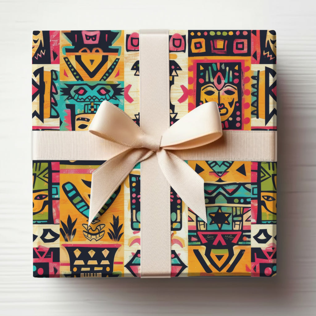 Colorful Tribal Pattern Wrapped Gift Box