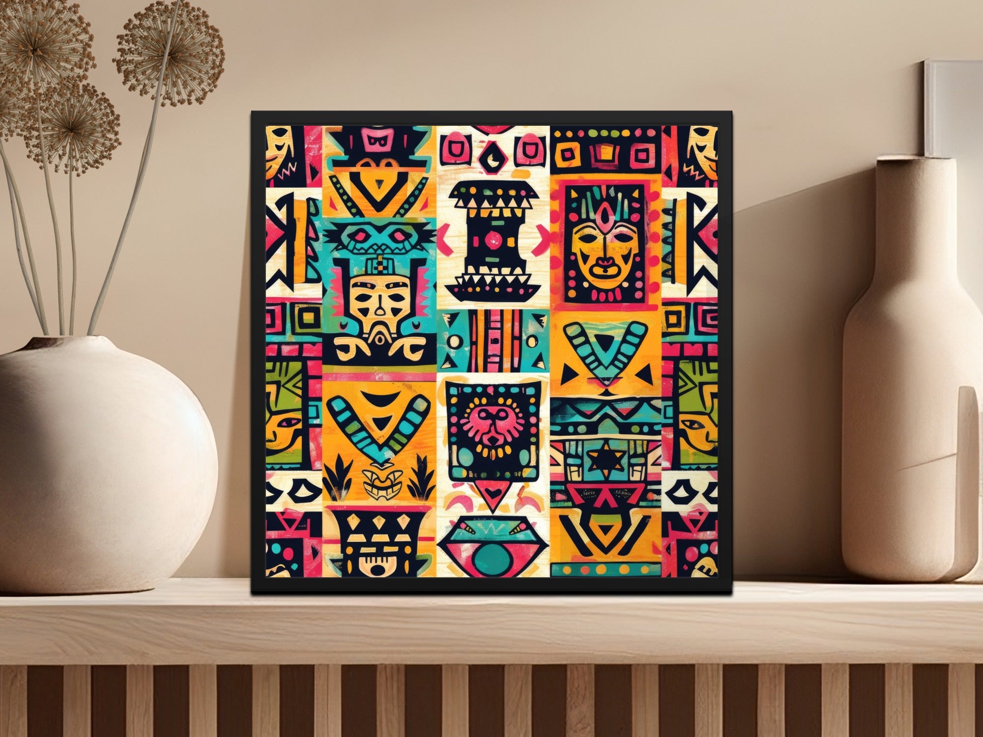 Vibrant Tribal Pattern Wall Art Decor Canvas Product