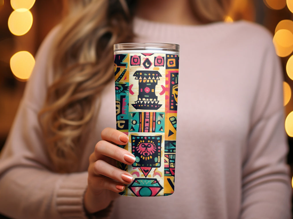 Colorful Abstract Pattern Insulated Tumbler Travel Mug
