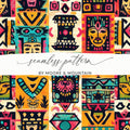 Vibrant Tribal Inspired Seamless Pattern by Moore & Mountain