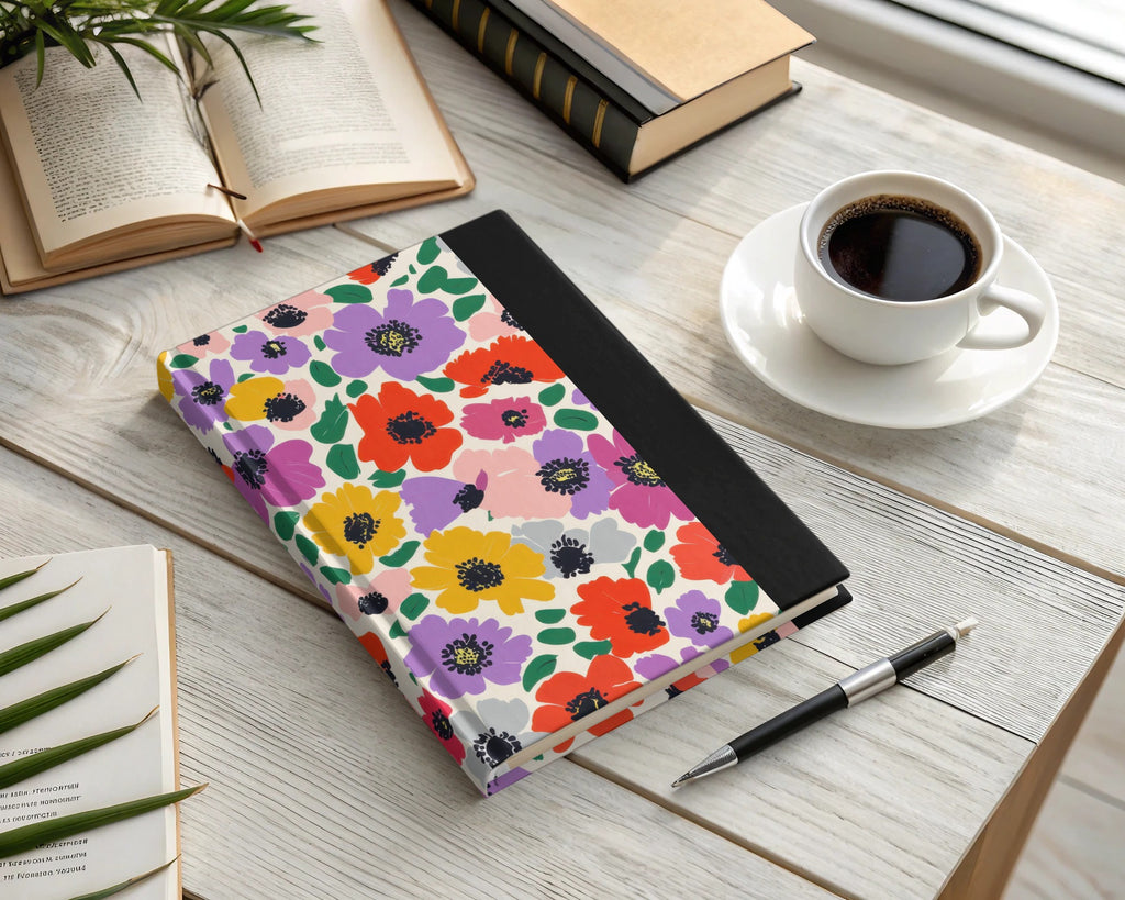Vibrant Floral Pattern Hardcover Journal for Daily Notes