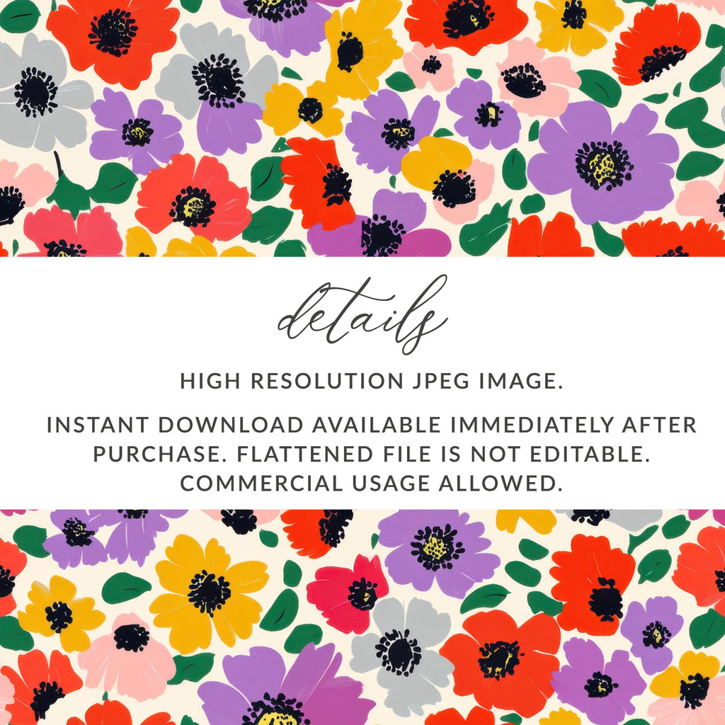 Colorful Floral High Resolution JPEG Instant Download