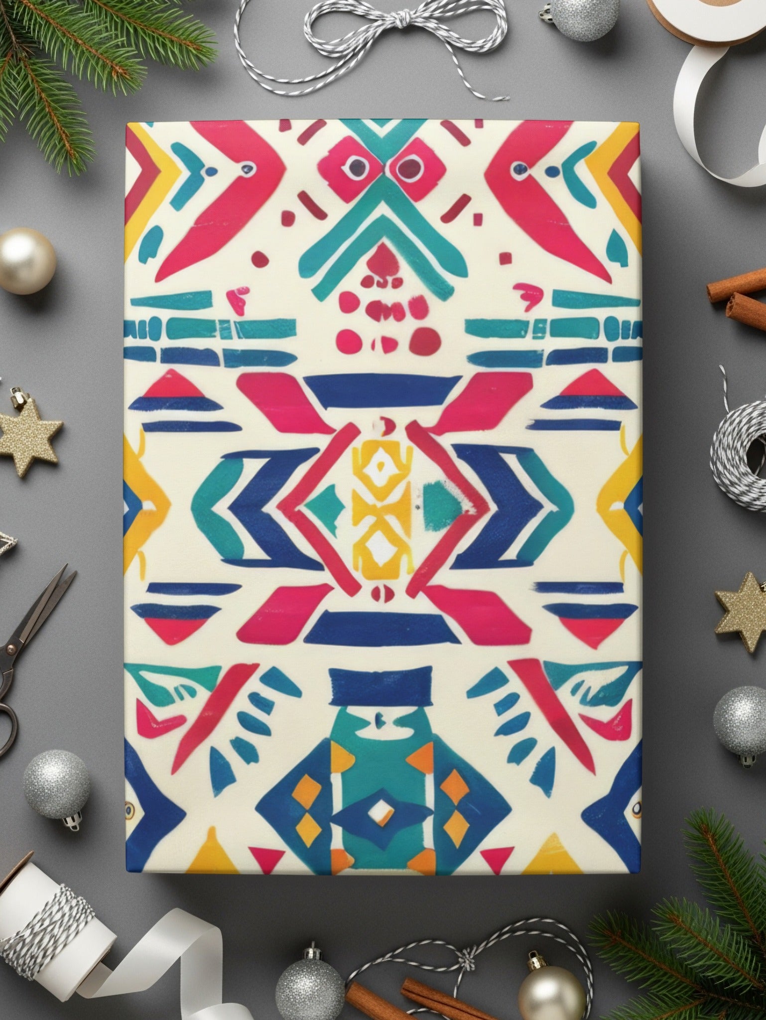 Colorful Geometric Wrapping Paper for Stylish Gifting