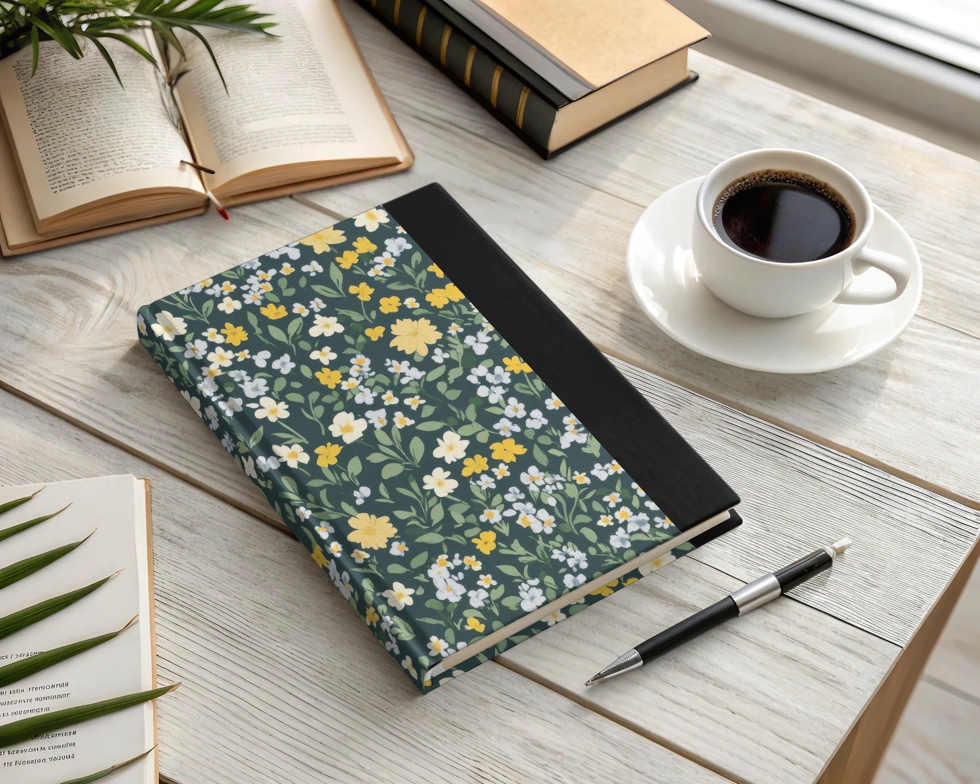 Floral Pattern Hardcover Notebook for Daily Use