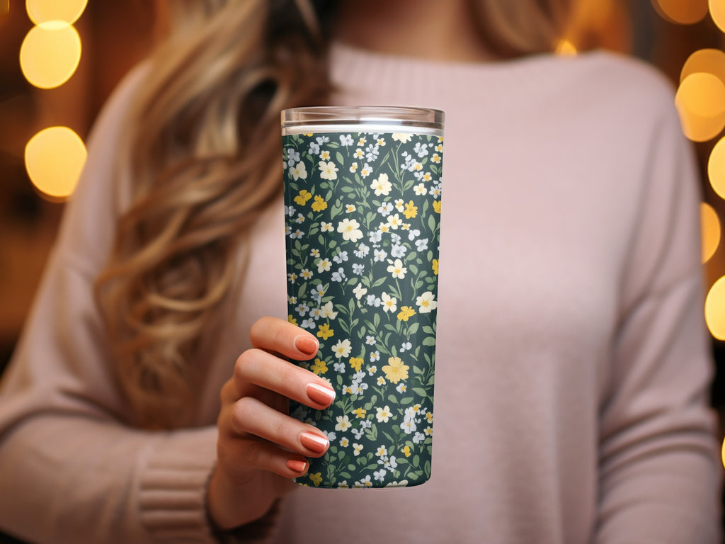 Stylish Tumbler with Floral Pattern for Beverages