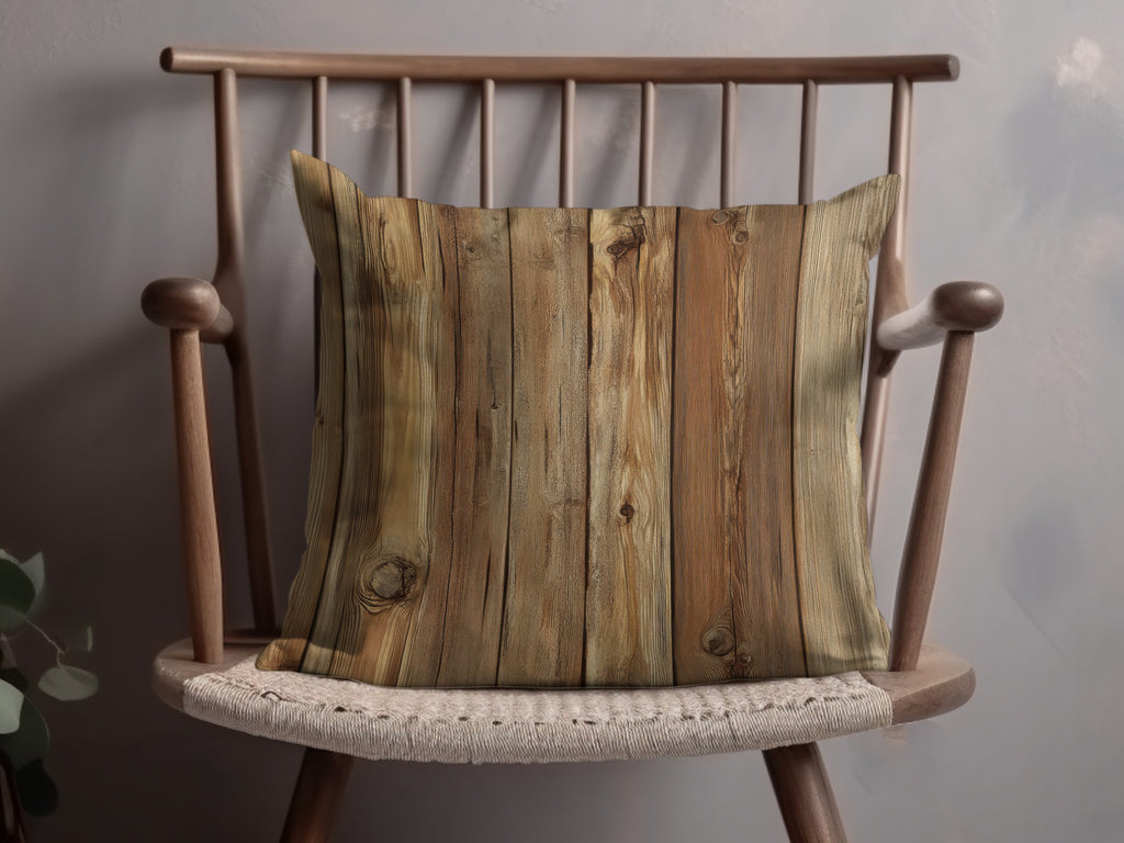 Rustic Wooden Plank Pattern Throw Pillow Design