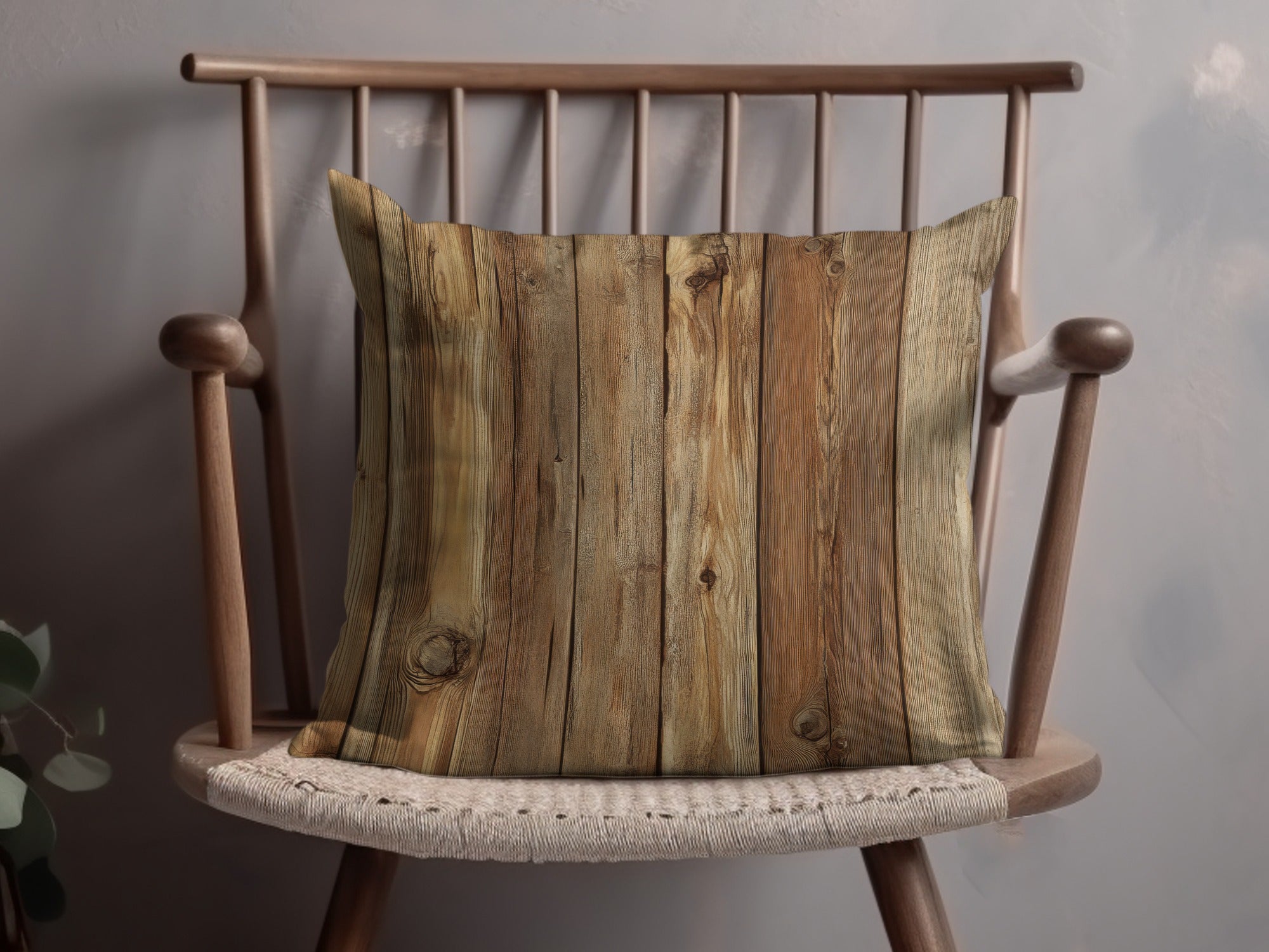 Rustic Wooden Plank Pattern Throw Pillow Design