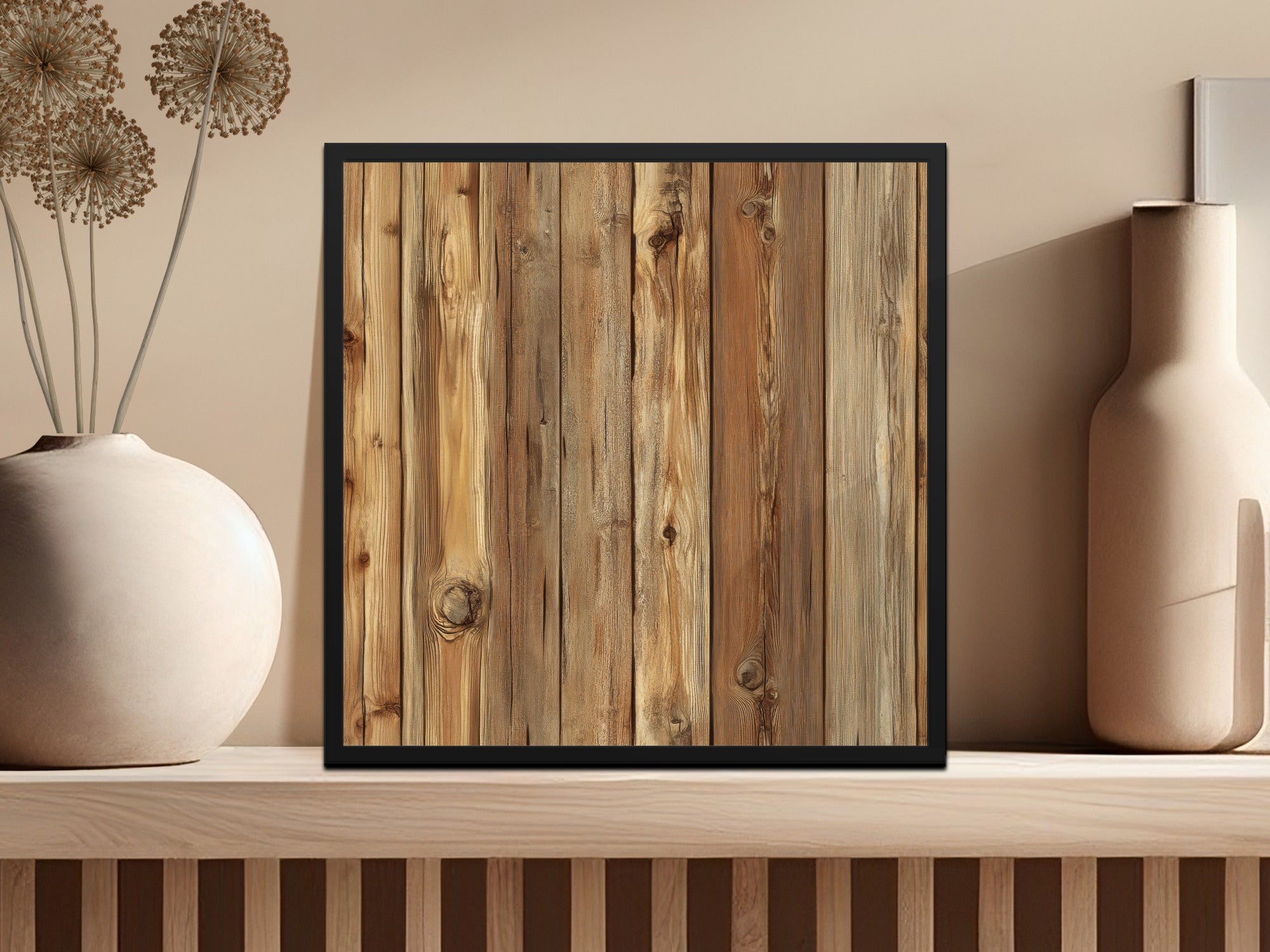 Rustic Wooden Plank Design Wall Art Panel Decoration