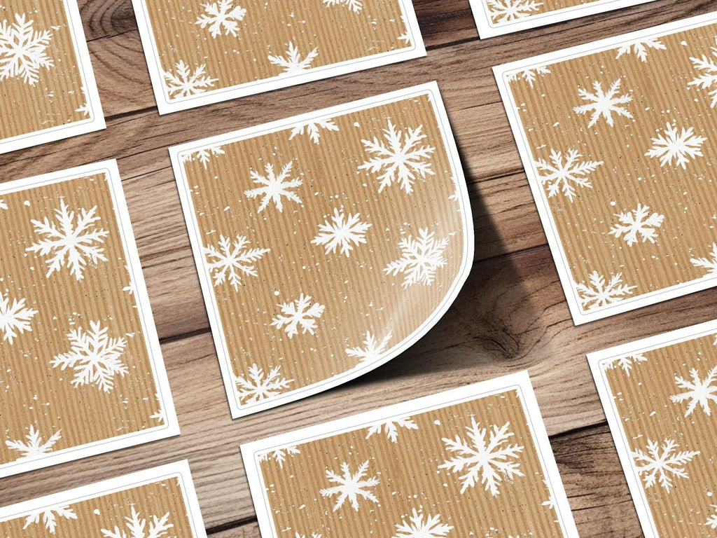 Kraft Paper Snowflake Digital Paper, Winter Seamless Pattern, Festive Background, Holiday Design, Scrapbooking Paper, Digital Download - Moore and Mountain