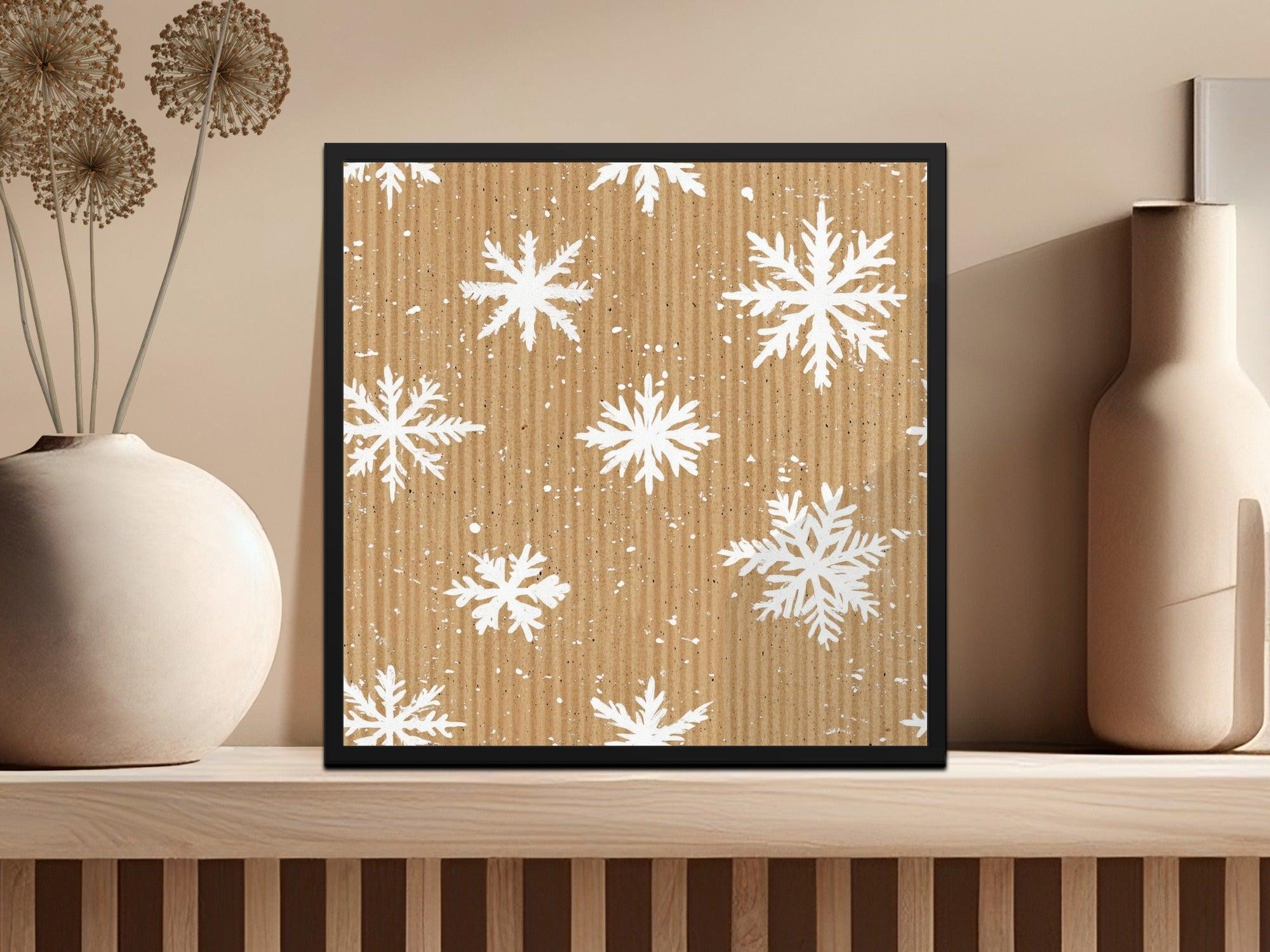 Kraft Paper Snowflake Digital Paper, Winter Seamless Pattern, Festive Background, Holiday Design, Scrapbooking Paper, Digital Download - Moore and Mountain