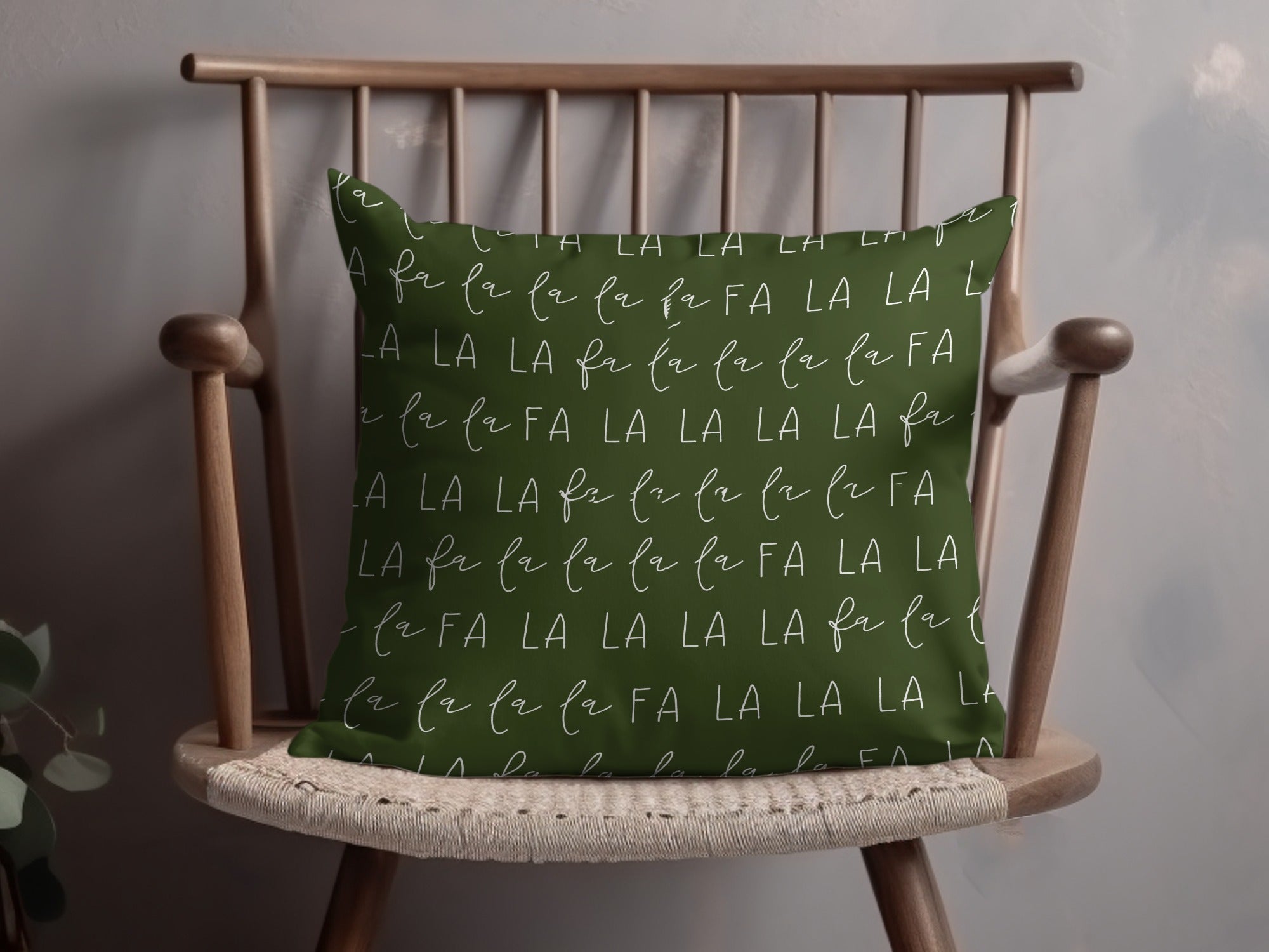 La La La Digital Seamless Pattern, Fabric Design, Green Background, Christmas Carol, Scrapbook Paper, Commercial Use, Digital Download - Moore and Mountain