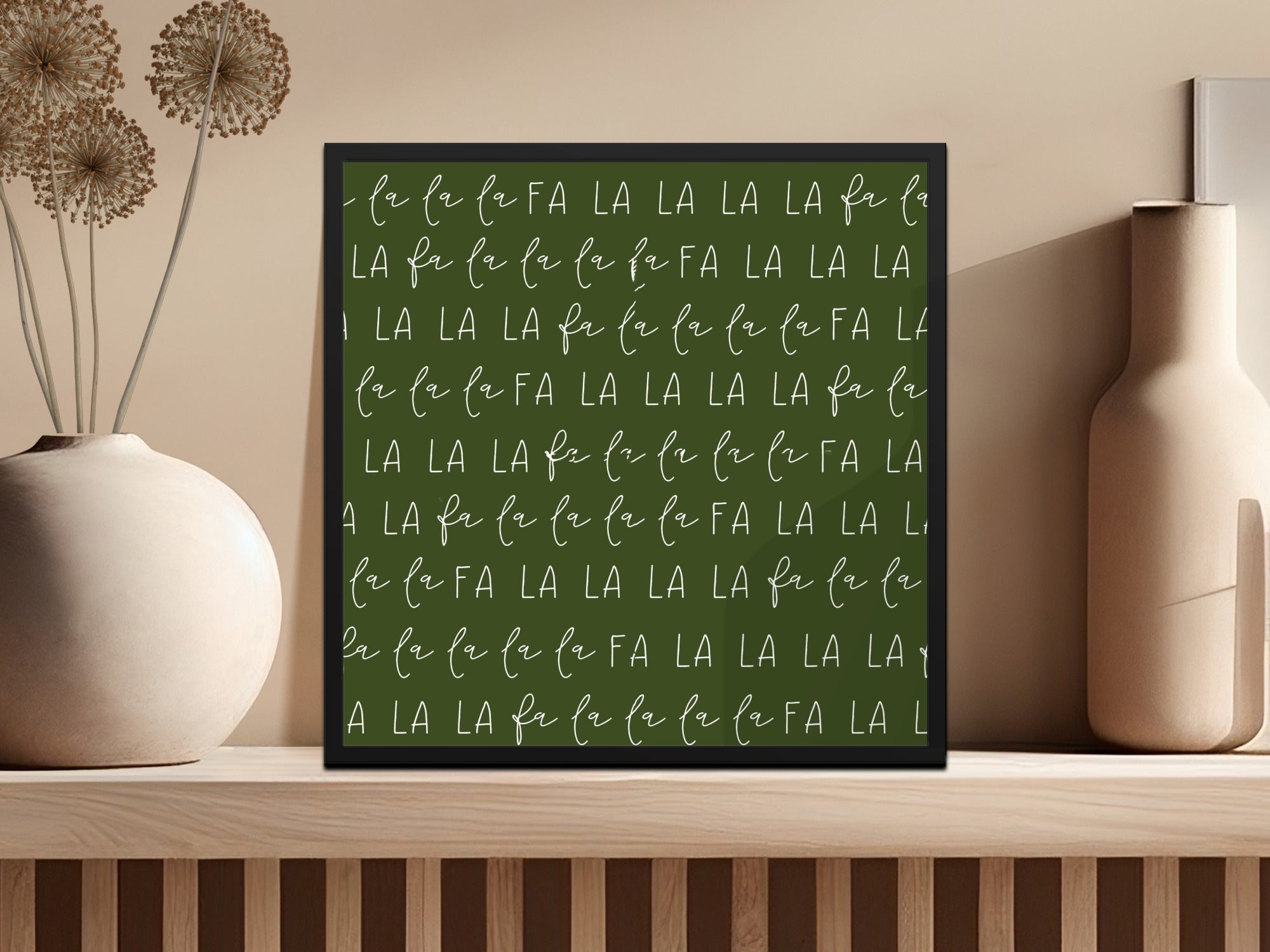 La La La Digital Seamless Pattern, Fabric Design, Green Background, Christmas Carol, Scrapbook Paper, Commercial Use, Digital Download - Moore and Mountain