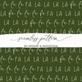 La La La Digital Seamless Pattern, Fabric Design, Green Background, Christmas Carol, Scrapbook Paper, Commercial Use, Digital Download - Moore and Mountain