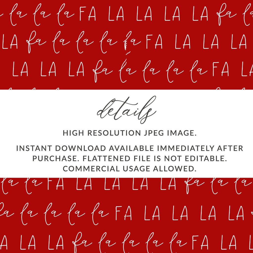 La La La Fa La Digital Seamless Pattern, Christmas Carol Repeat Pattern, Holiday Fabric Design, Festive Background, JPEG Download - Moore and Mountain