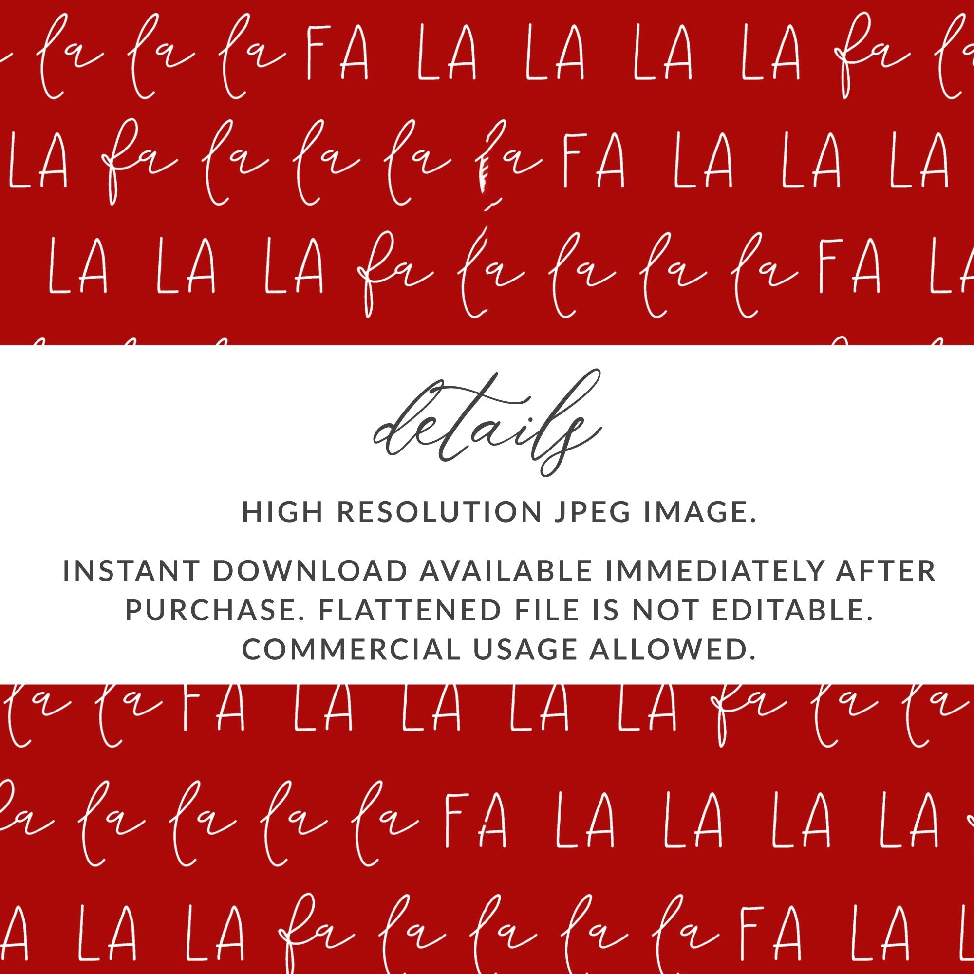 La La La Fa La Digital Seamless Pattern, Christmas Carol Repeat Pattern, Holiday Fabric Design, Festive Background, JPEG Download - Moore and Mountain
