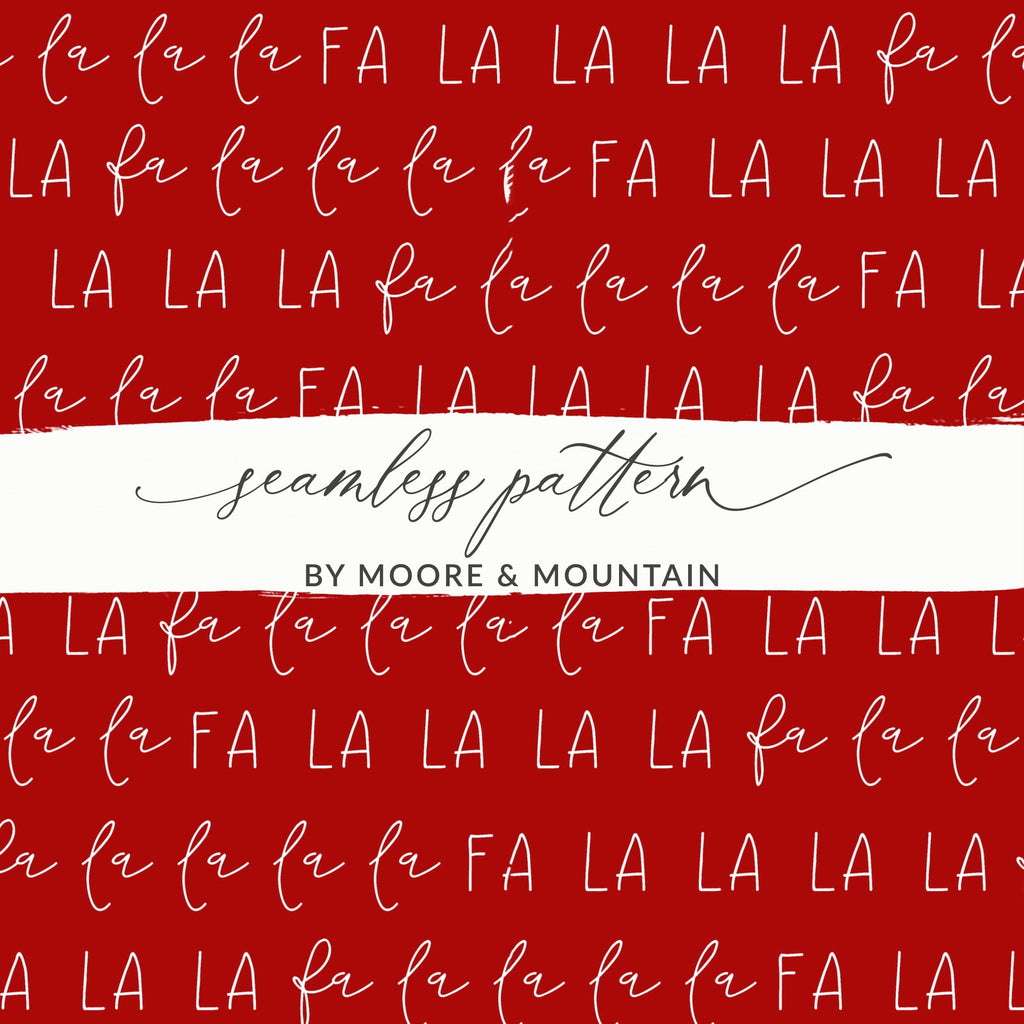 La La La Fa La Digital Seamless Pattern, Christmas Carol Repeat Pattern, Holiday Fabric Design, Festive Background, JPEG Download - Moore and Mountain