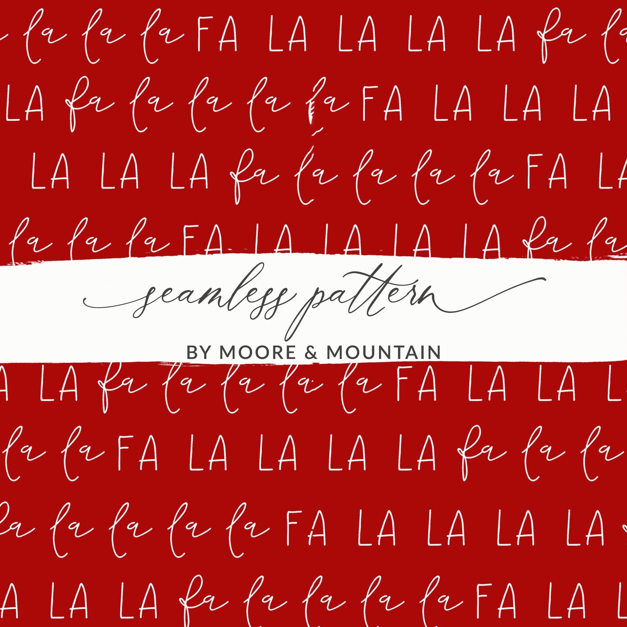 La La La Fa La Digital Seamless Pattern, Christmas Carol Repeat Pattern, Holiday Fabric Design, Festive Background, JPEG Download - Moore and Mountain