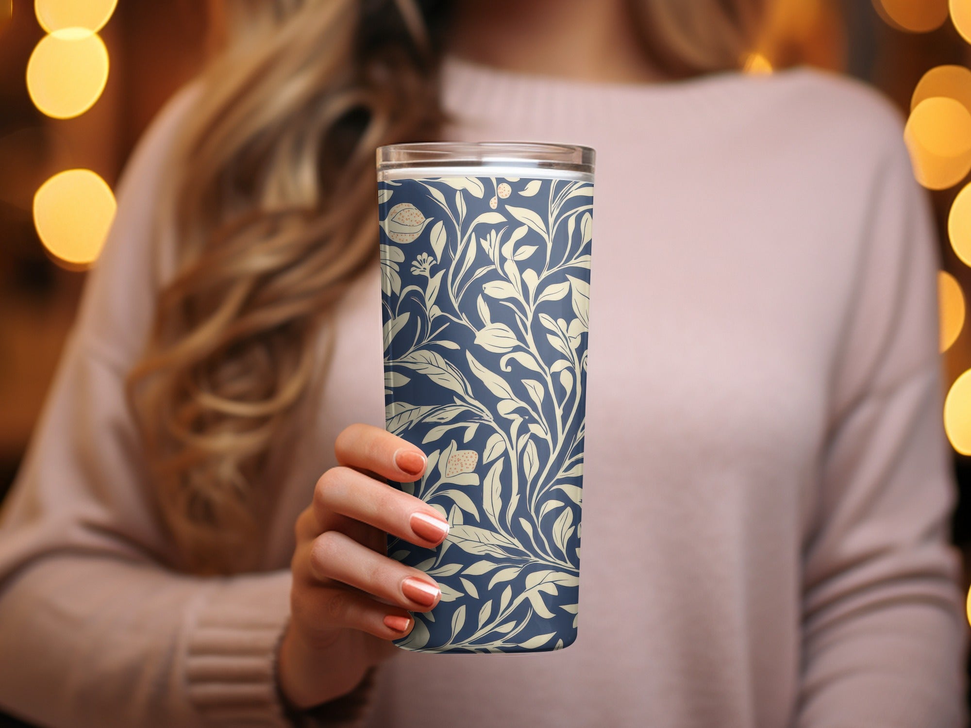 Larkspur Print Seamless William Morris Background Blue Cream Digital - Moore and Mountain