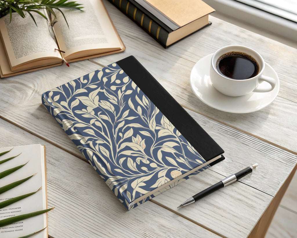 Larkspur Print Seamless William Morris Background Blue Cream Digital - Moore and Mountain