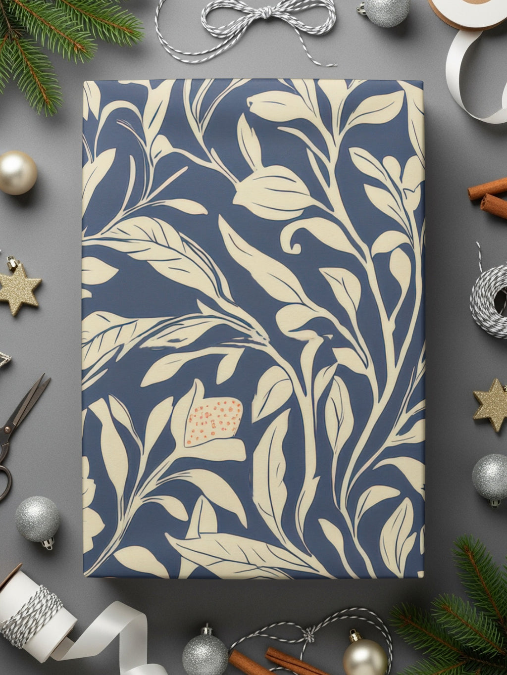 Larkspur Print Seamless William Morris Background Blue Cream Digital - Moore and Mountain