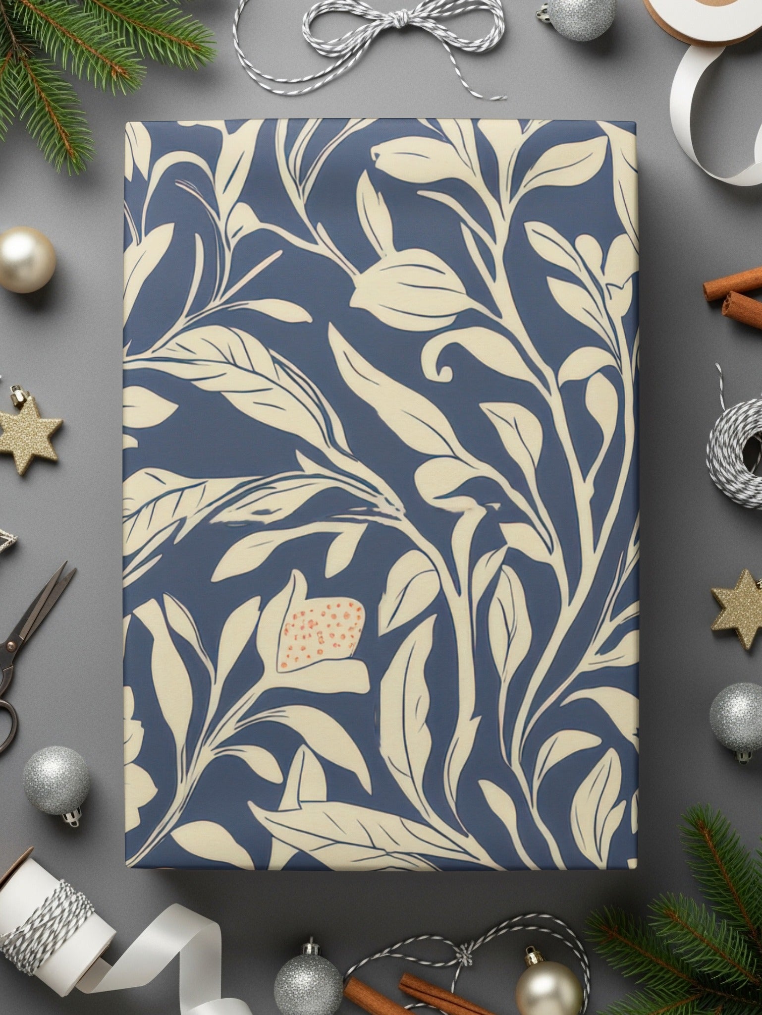 Larkspur Print Seamless William Morris Background Blue Cream Digital - Moore and Mountain