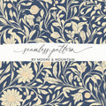 Larkspur Print Seamless William Morris Background Blue Cream Digital - Moore and Mountain