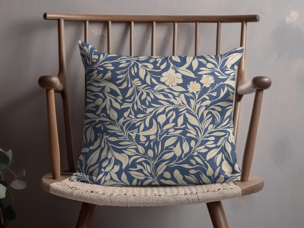 Larkspur Seamless William Morris Pattern Vines Background Blue and Beige Pattern Digital - Moore and Mountain
